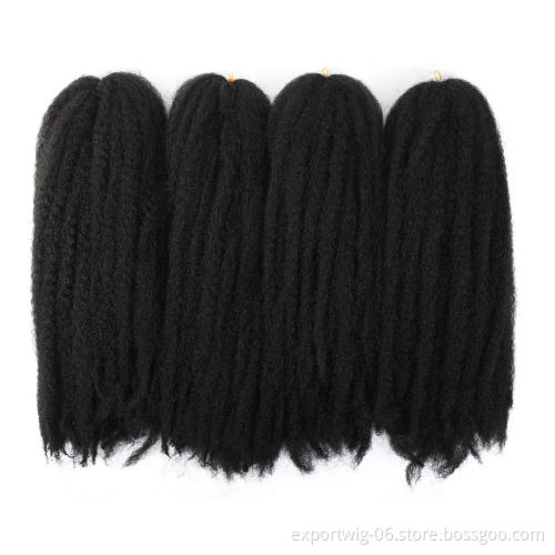 Kinky Marley Twist Crochet Hair Extensions Kinky Twist Braiding Hair Long And Rough Solid And Mixed Color Synthetic Fiber
